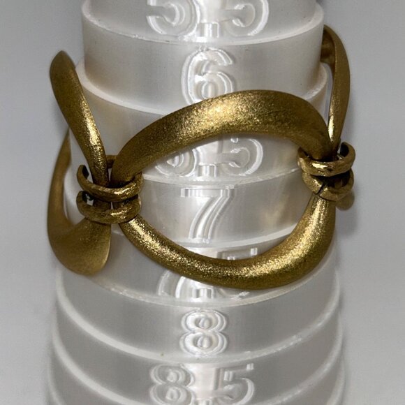 Ralph Lauren Brushed Gold Bracelet With Oval Links & Toggle Clasp Y2K - Picture 14 of 14